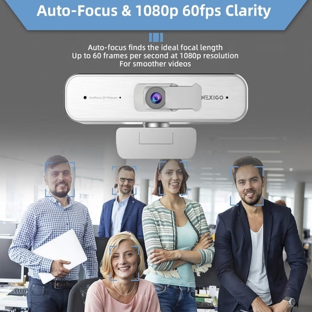 2K QHD Webcam with Remote - Silver - Picture 3 of 6
